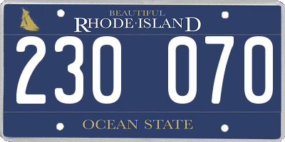 RI license plate 230070