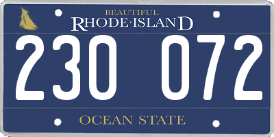 RI license plate 230072
