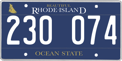 RI license plate 230074
