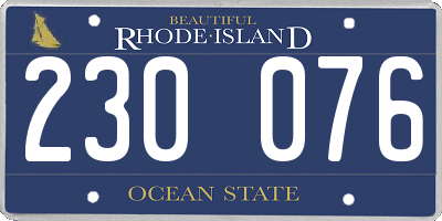 RI license plate 230076