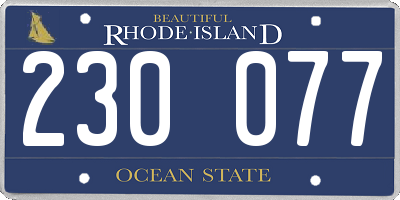 RI license plate 230077