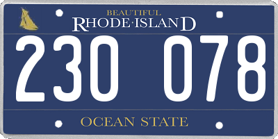 RI license plate 230078