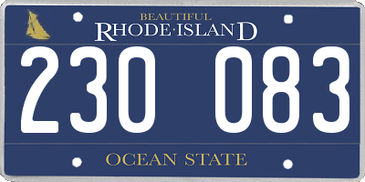 RI license plate 230083