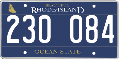 RI license plate 230084