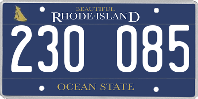 RI license plate 230085