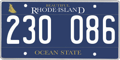 RI license plate 230086