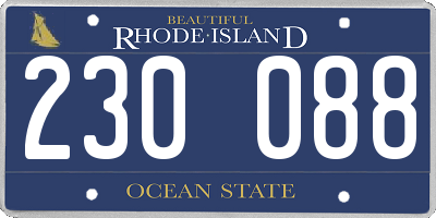 RI license plate 230088