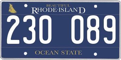 RI license plate 230089