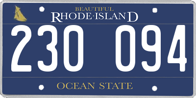 RI license plate 230094