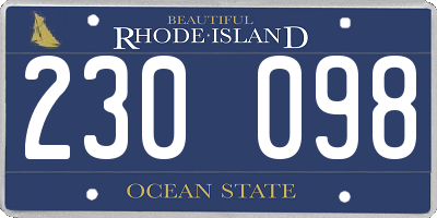 RI license plate 230098