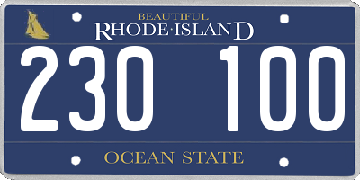 RI license plate 230100