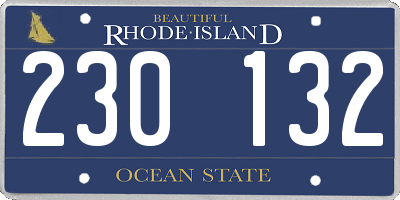 RI license plate 230132