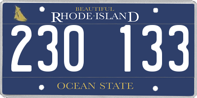 RI license plate 230133