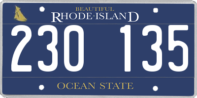 RI license plate 230135