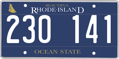 RI license plate 230141