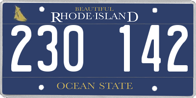 RI license plate 230142