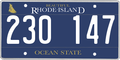 RI license plate 230147