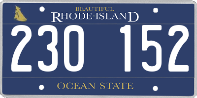 RI license plate 230152