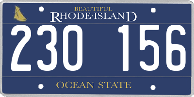 RI license plate 230156