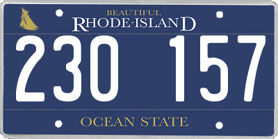 RI license plate 230157