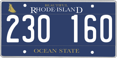RI license plate 230160