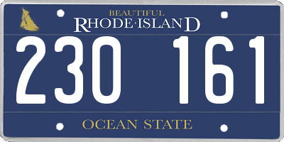 RI license plate 230161