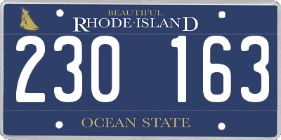 RI license plate 230163