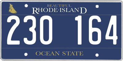 RI license plate 230164