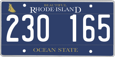 RI license plate 230165