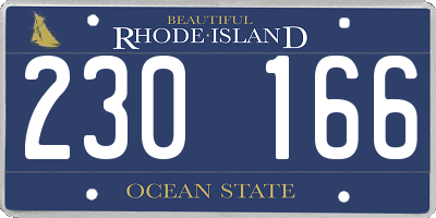 RI license plate 230166