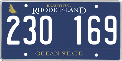 RI license plate 230169