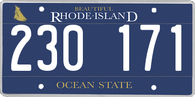 RI license plate 230171