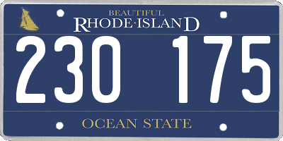 RI license plate 230175
