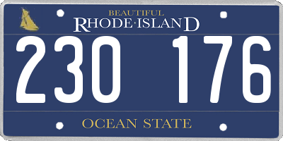 RI license plate 230176