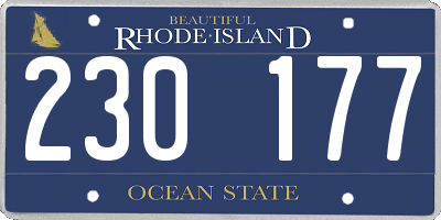RI license plate 230177