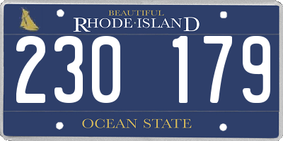 RI license plate 230179