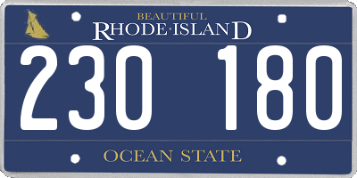 RI license plate 230180