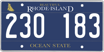 RI license plate 230183