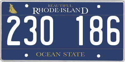 RI license plate 230186