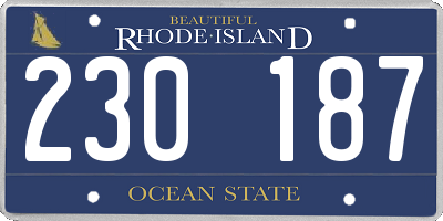 RI license plate 230187