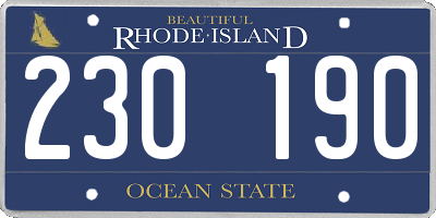 RI license plate 230190
