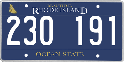 RI license plate 230191