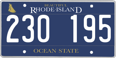RI license plate 230195