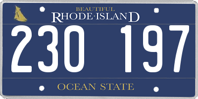 RI license plate 230197