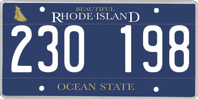 RI license plate 230198