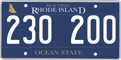 RI license plate 230200
