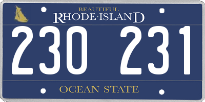 RI license plate 230231
