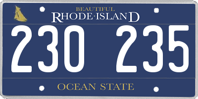 RI license plate 230235