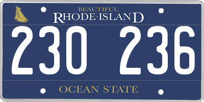 RI license plate 230236