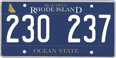 RI license plate 230237